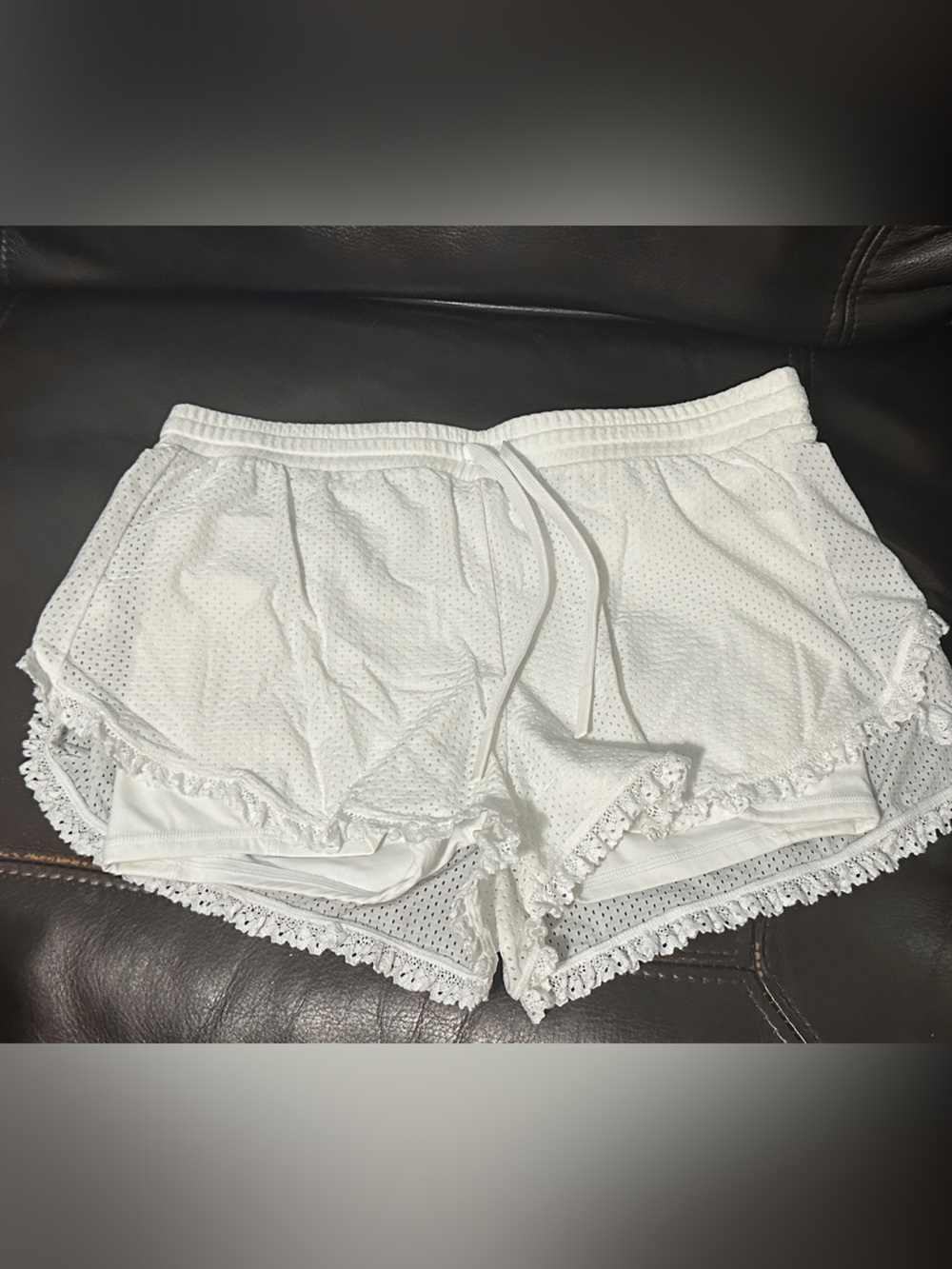 Joylab White Lace-Trim Lounge Shorts medium